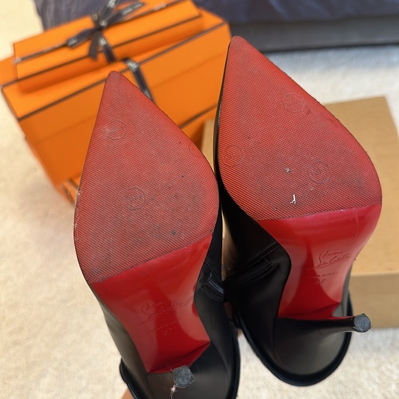 Christian Louboutin Huguette 120 Boots Nappa Brode Sz 37 - Picture 6 of 13